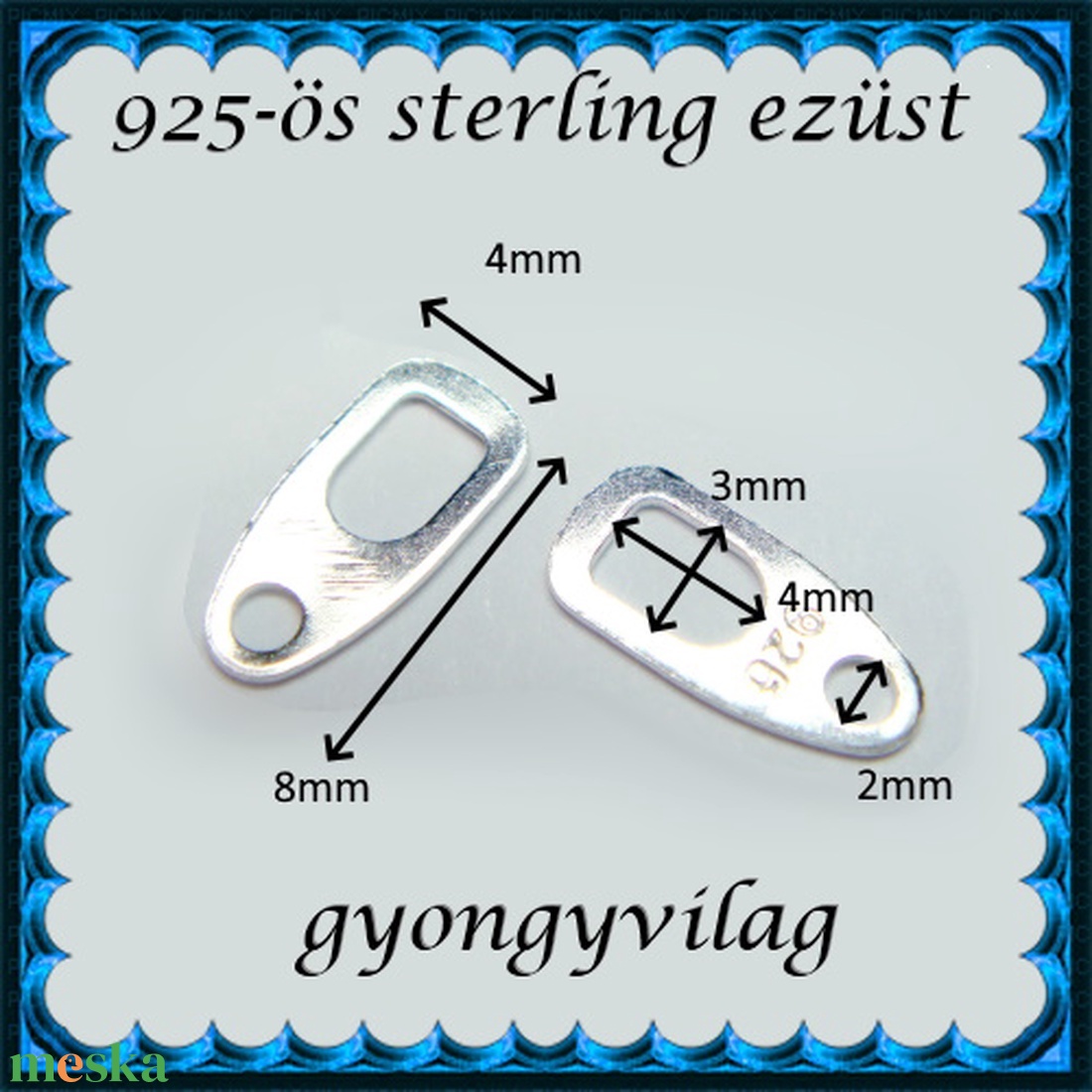 925-ös ezüst kapocs vég ELK KV 05 - kellékek & szerszámok - gyöngyfűzés kellékek - egyéb alkatrész - Meska.hu 925-ös ezüst kapocs vég ELK KV 05 - kellékek & szerszámok - gyöngyfűzés kellékek - egyéb alkatrész - Meska.hu