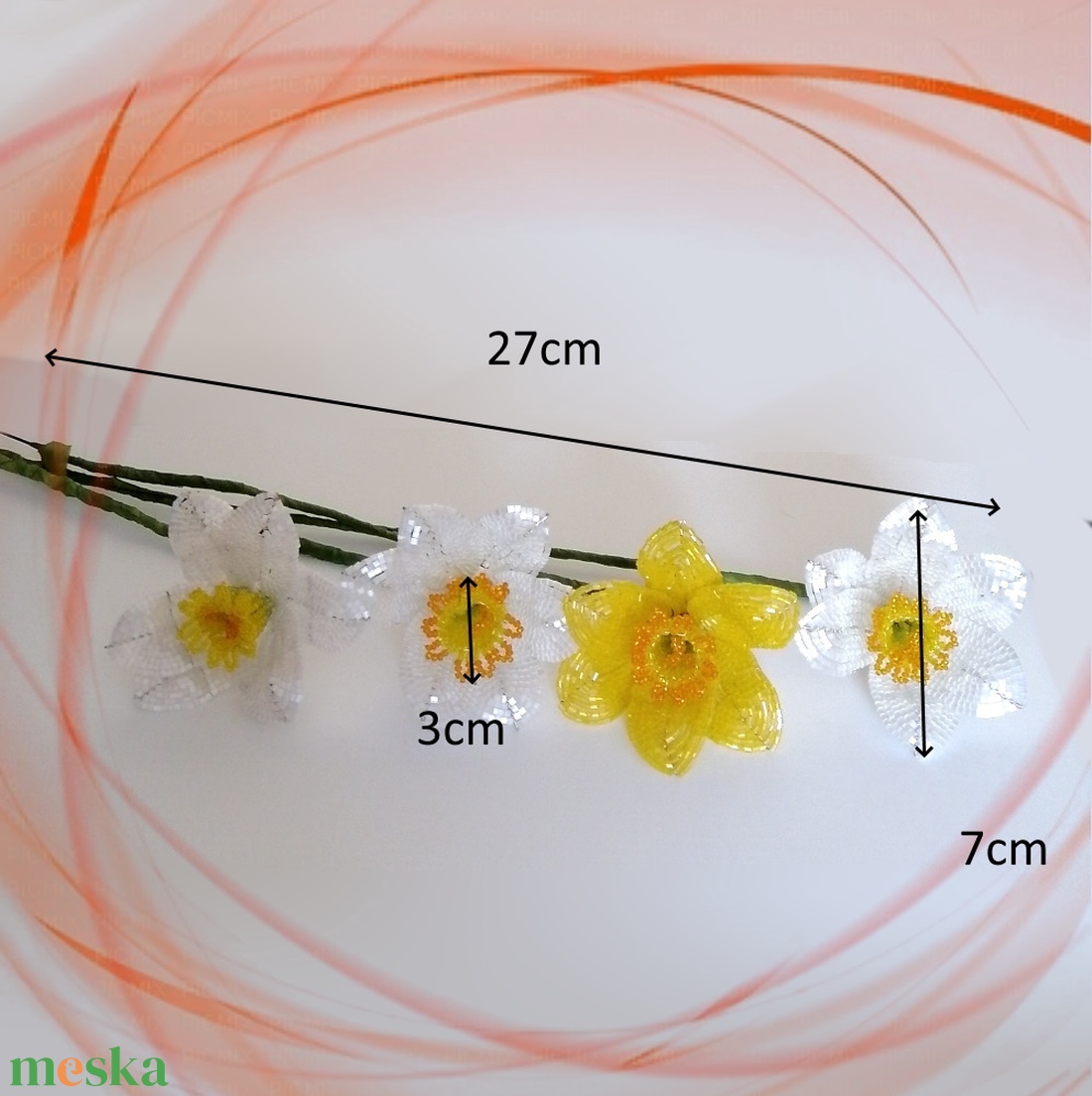 1 szál gyöngyből készített nárcisz több színben GYV27-4 - otthon & lakás - dekoráció - virágdísz és tartó - csokor & virágdísz - Meska.hu