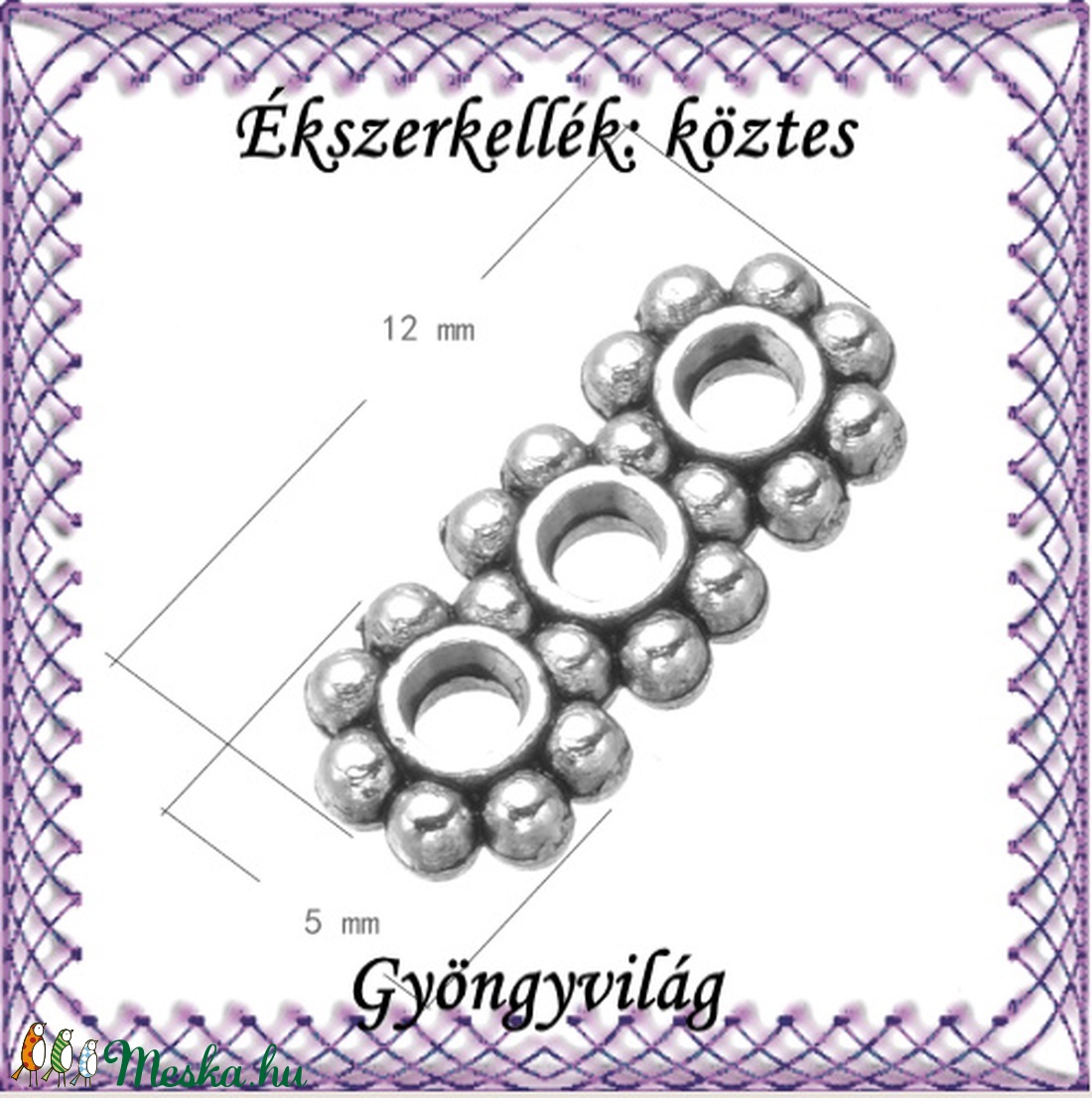 Ékszerkellék: köztes / díszítőelem / gyöngy BKÖ 3S 04e-12x5 10db - kellékek & szerszámok - gyöngyfűzés kellékek - fém köztesek - Meska.hu Ékszerkellék: köztes / díszítőelem / gyöngy BKÖ 3S 04e-12x5 10db - kellékek & szerszámok - gyöngyfűzés kellékek - fém köztesek - Meska.hu