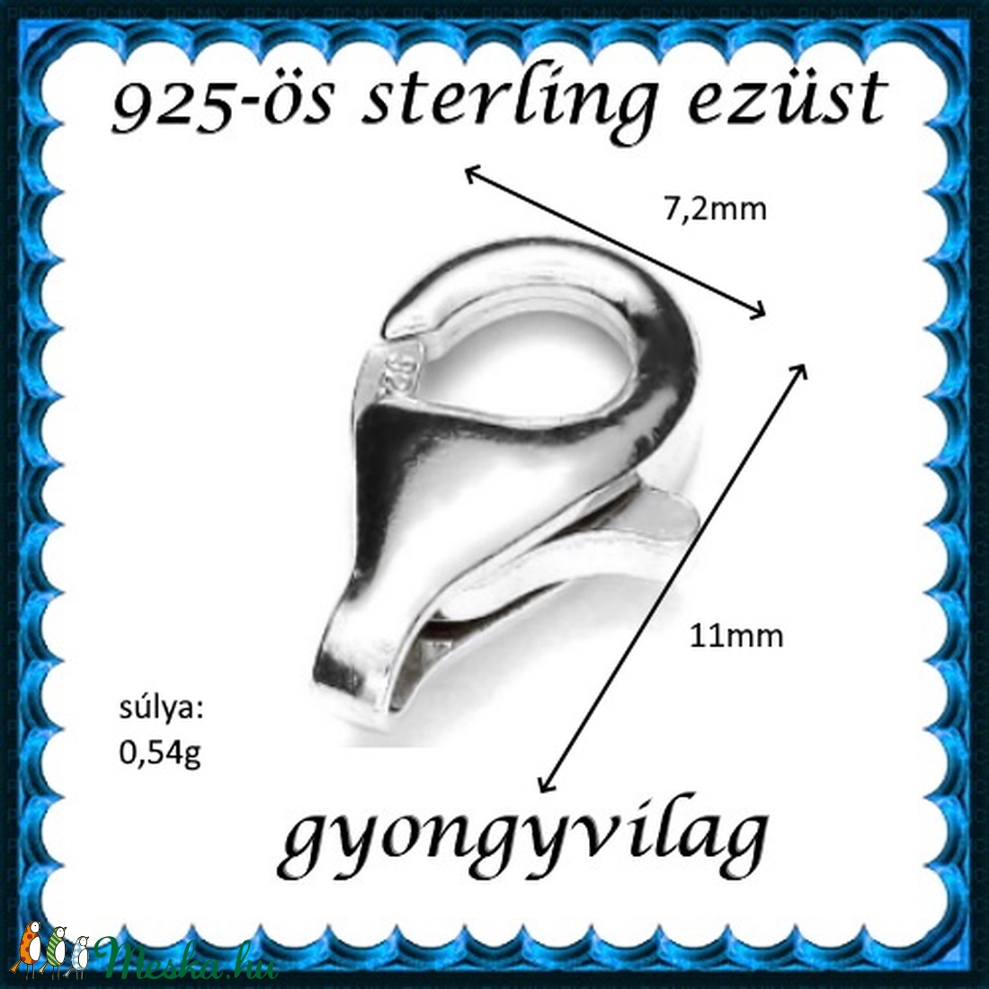 925-ös ezüst 1soros lánckapocs ELK 1s 39-11 - kellékek & szerszámok - gyöngyfűzés kellékek - egyéb alkatrész - Meska.hu 925-ös ezüst 1soros lánckapocs ELK 1s 39-11 - kellékek & szerszámok - gyöngyfűzés kellékek - egyéb alkatrész - Meska.hu