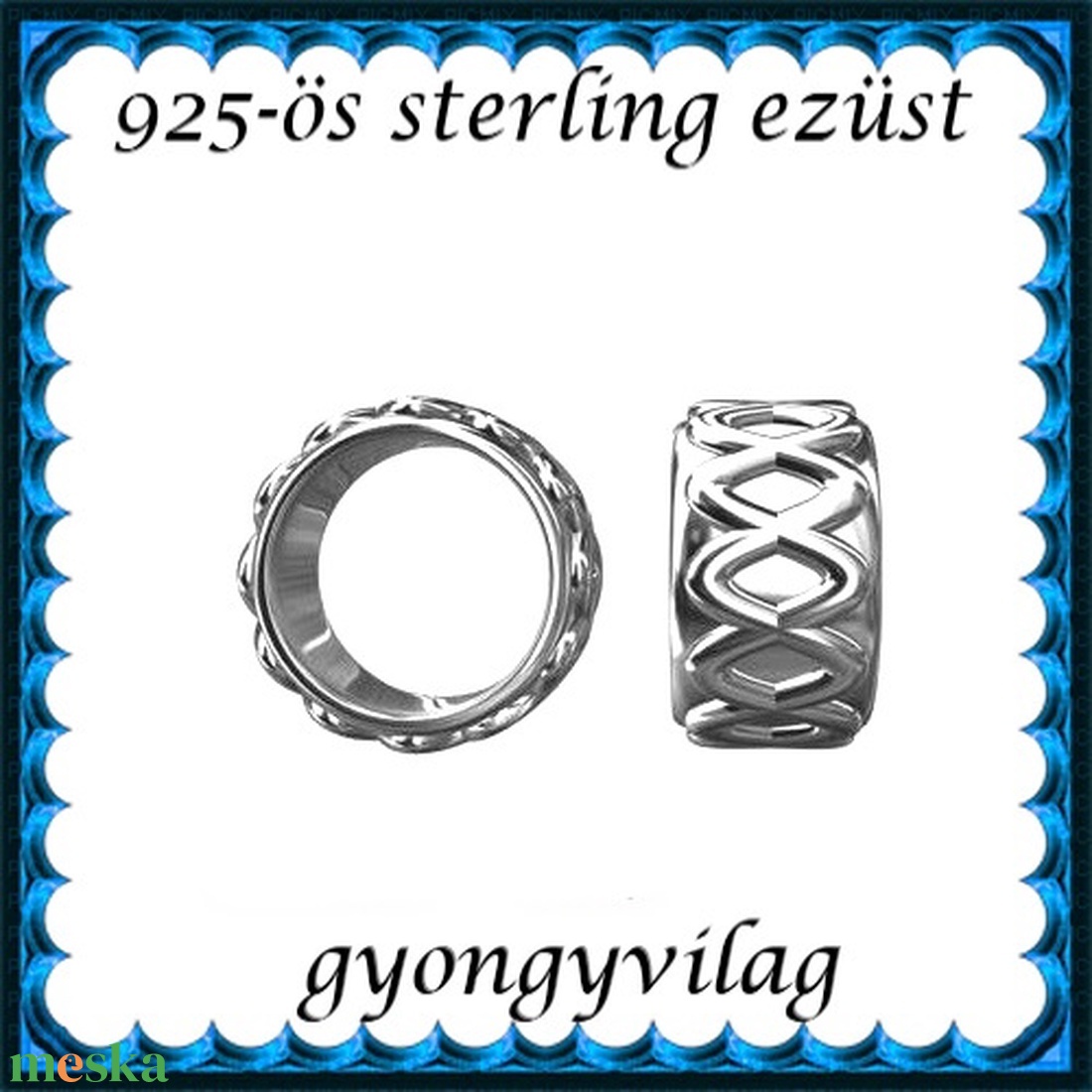 925-ös sterling ezüst ékszerkellék: köztes / gyöngy / dísz EKÖ 90 - kellékek & szerszámok - gyöngyfűzés kellékek - fém köztesek - Meska.hu