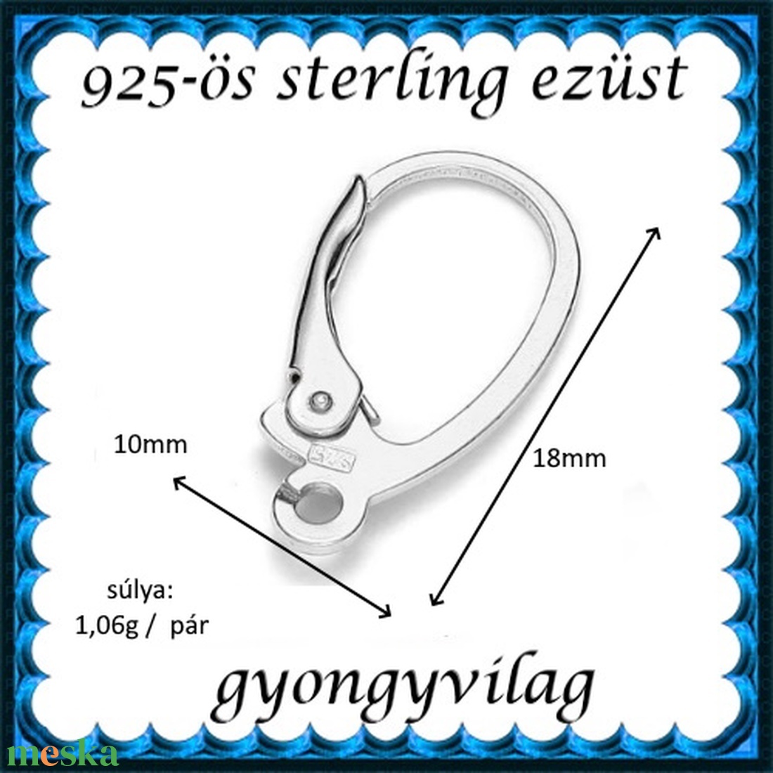 925-ös sterling ezüst ékszerkellék: fülbevaló kapocs, biztonsági-francia kapcsos EFK K 22 - kellékek & szerszámok - ékszerkellék - fülbevaló kapocs - Meska.hu 925-ös sterling ezüst ékszerkellék: fülbevaló kapocs, biztonsági-francia kapcsos EFK K 22 - kellékek & szerszámok - ékszerkellék - fülbevaló kapocs - Meska.hu