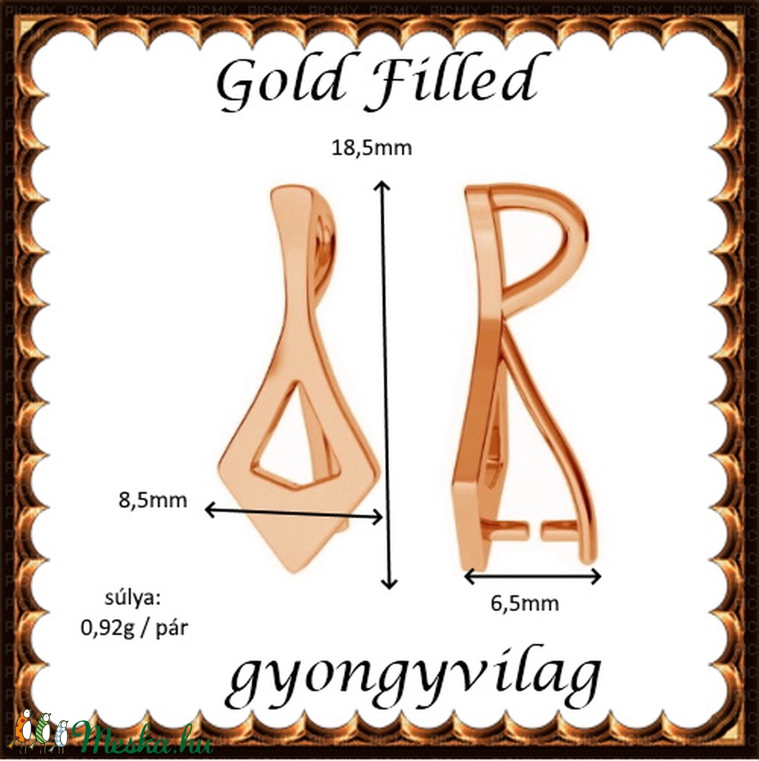 925-ös sterling ezüst ékszerkellék: medáltartó, medálkapocs EMK 86 rg Gold Filled - kellékek & szerszámok - ékszerkellék - medáltartó, medálkapocs - Meska.hu 925-ös sterling ezüst ékszerkellék: medáltartó, medálkapocs EMK 86 rg Gold Filled - kellékek & szerszámok - ékszerkellék - medáltartó, medálkapocs - Meska.hu