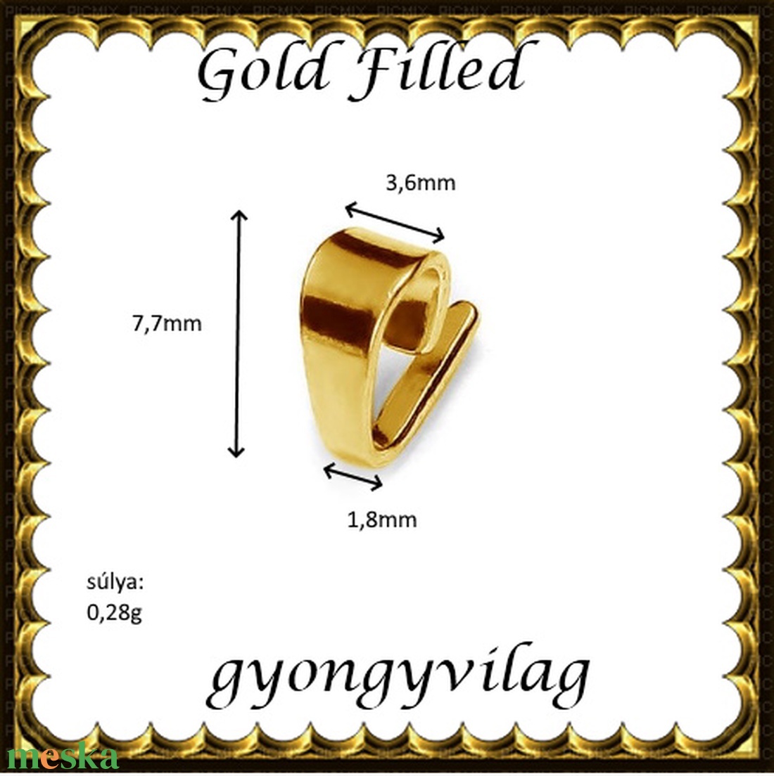 925-ös sterling ezüst ékszerkellék: medáltartó, medálkapocs EMK 72 g Gold Filled - gyöngy, ékszerkellék - egyéb alkatrész - Meska.hu 925-ös sterling ezüst ékszerkellék: medáltartó, medálkapocs EMK 72 g Gold Filled - gyöngy, ékszerkellék - egyéb alkatrész - Meska.hu