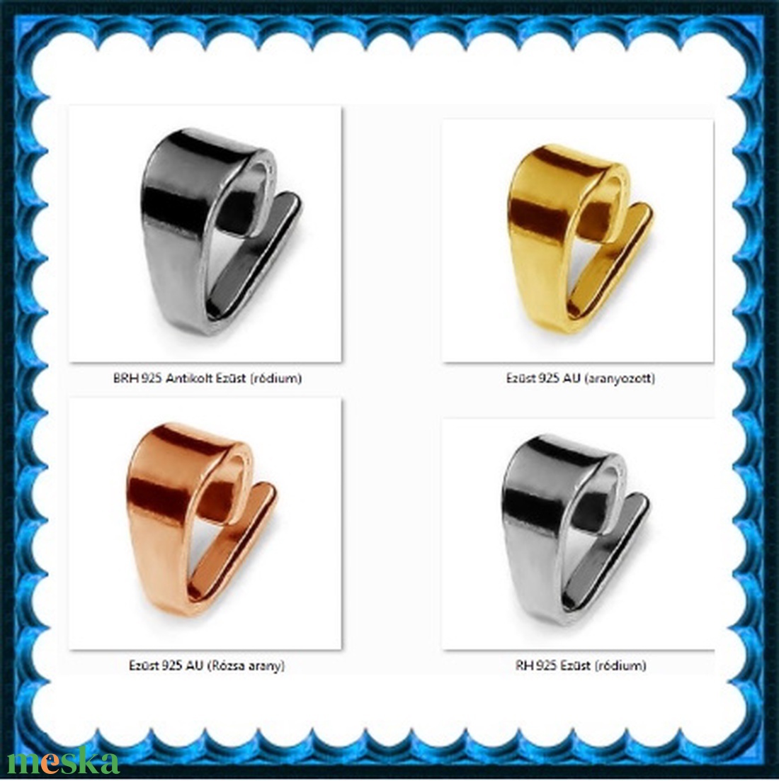 925-ös sterling ezüst ékszerkellék: medáltartó, medálkapocs EMK 72 g Gold Filled - gyöngy, ékszerkellék - egyéb alkatrész - Meska.hu 925-ös sterling ezüst ékszerkellék: medáltartó, medálkapocs EMK 72 g Gold Filled - gyöngy, ékszerkellék - egyéb alkatrész - Meska.hu