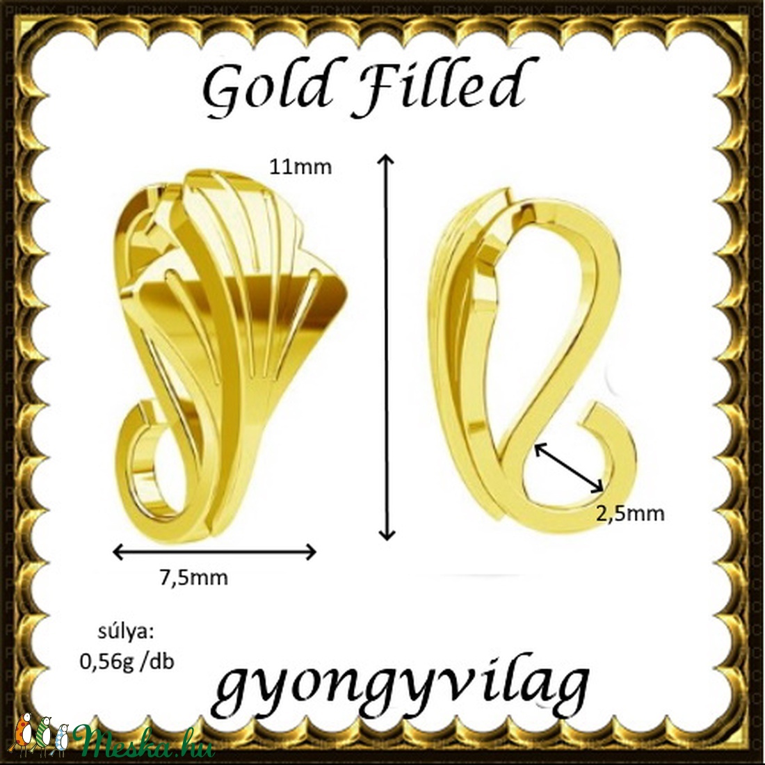 925-ös sterling ezüst ékszerkellék: medáltartó, medálkapocs EMK 104 g Gold Filled - gyöngy, ékszerkellék - egyéb alkatrész - Meska.hu 925-ös sterling ezüst ékszerkellék: medáltartó, medálkapocs EMK 104 g Gold Filled - gyöngy, ékszerkellék - egyéb alkatrész - Meska.hu