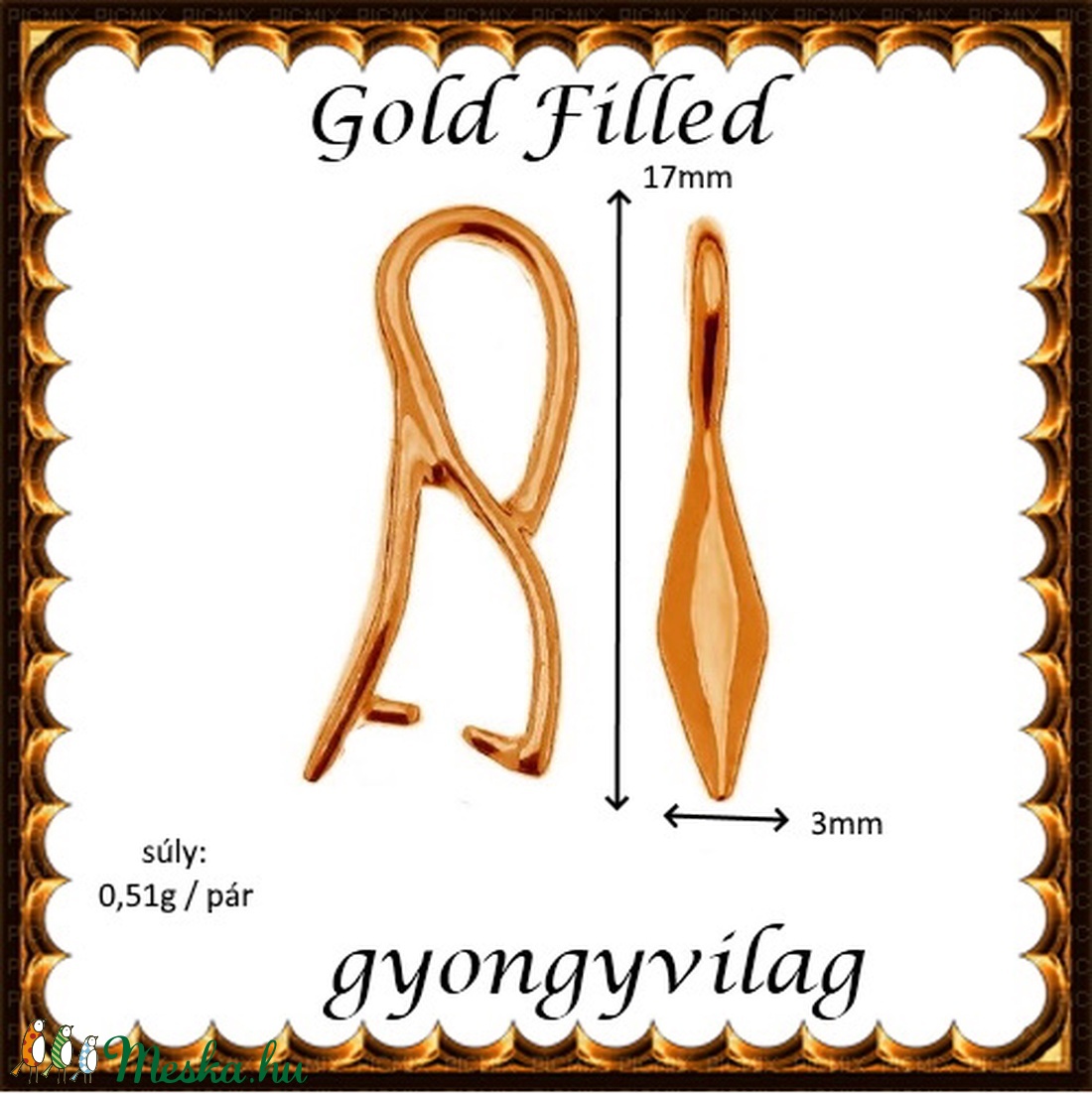 925-ös sterling ezüst ékszerkellék: medáltartó, medálkapocs EMK 78rg Gold Filled - gyöngy, ékszerkellék - egyéb alkatrész - Meska.hu 925-ös sterling ezüst ékszerkellék: medáltartó, medálkapocs EMK 78rg Gold Filled - gyöngy, ékszerkellék - egyéb alkatrész - Meska.hu