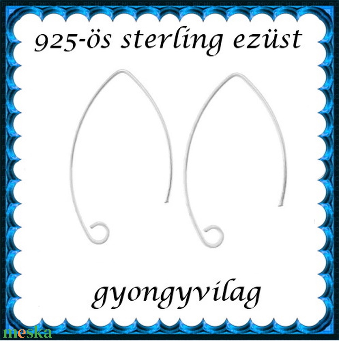 925-ös sterling ezüst ékszerkellék: fülbevaló kapocs, akasztós EFK A 50-1 - kellékek & szerszámok - ékszerkellék - fülbevaló kapocs - Meska.hu 925-ös sterling ezüst ékszerkellék: fülbevaló kapocs, akasztós EFK A 50-1 - kellékek & szerszámok - ékszerkellék - fülbevaló kapocs - Meska.hu