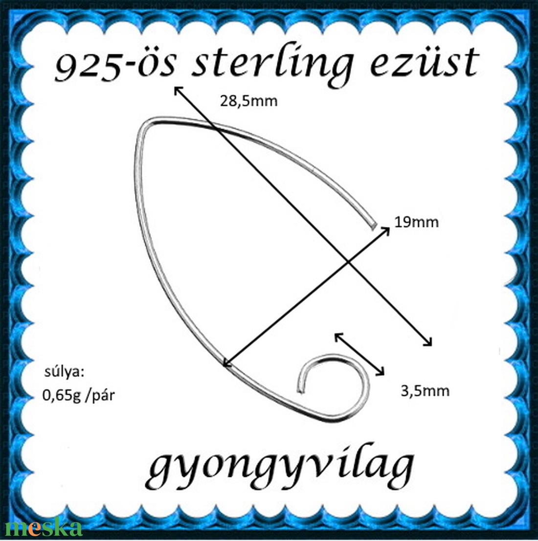 925-ös sterling ezüst ékszerkellék: fülbevaló kapocs, akasztós EFK A 50-2 - kellékek & szerszámok - ékszerkellék - fülbevaló kapocs - Meska.hu 925-ös sterling ezüst ékszerkellék: fülbevaló kapocs, akasztós EFK A 50-2 - kellékek & szerszámok - ékszerkellék - fülbevaló kapocs - Meska.hu