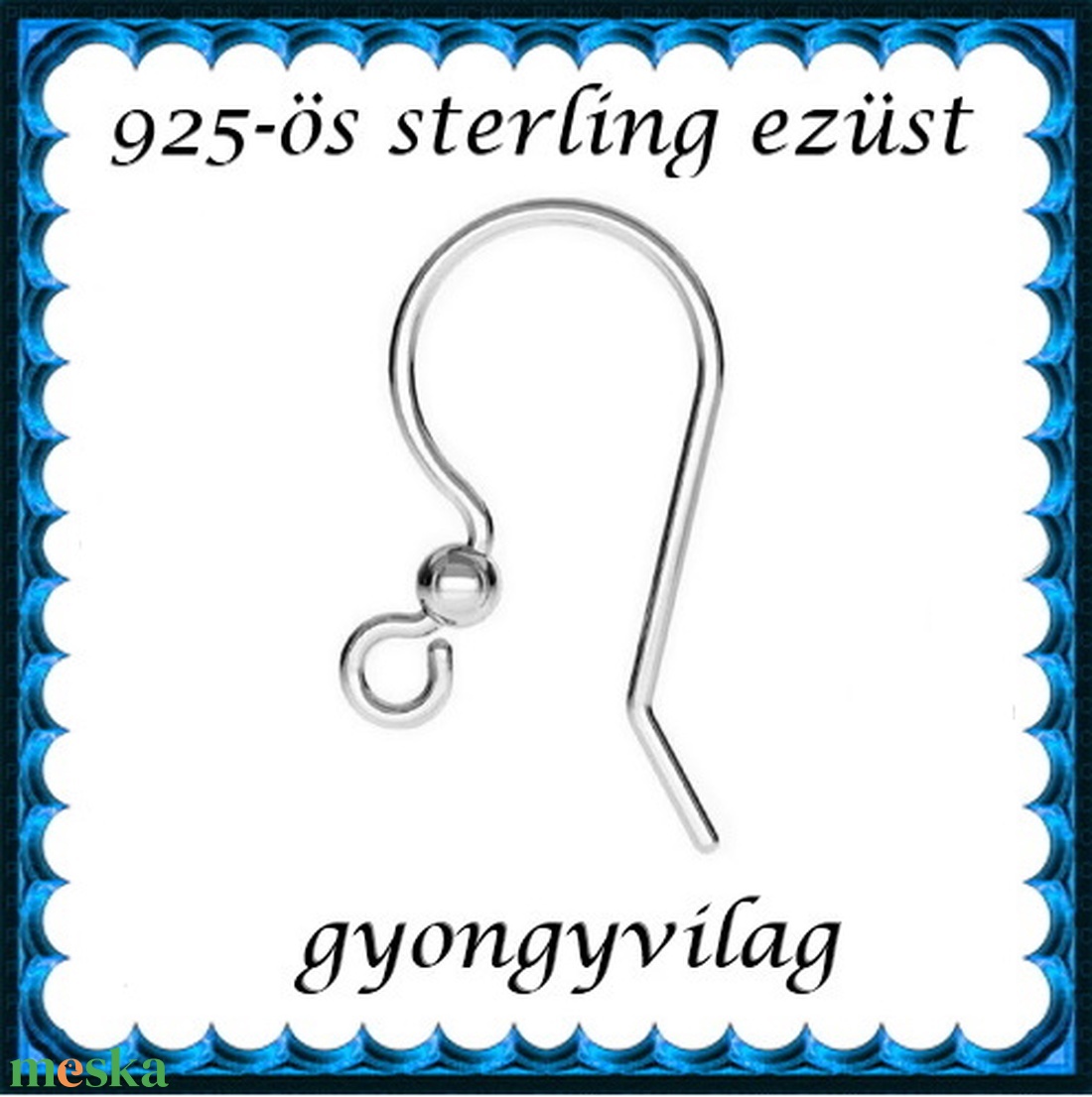 925-ös sterling ezüst ékszerkellék: fülbevalóalap akasztós EFK A 91 - gyöngy, ékszerkellék - egyéb alkatrész - Meska.hu 925-ös sterling ezüst ékszerkellék: fülbevalóalap akasztós EFK A 91 - gyöngy, ékszerkellék - egyéb alkatrész - Meska.hu