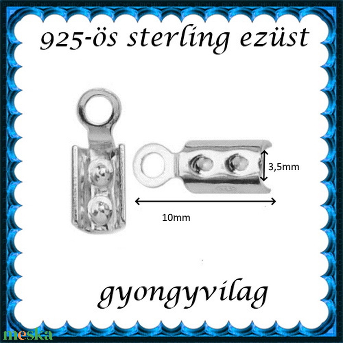 925-ös ezüst lánckapocsvég 3,5mm-es 2db/cs ELK V 08-3,5 - gyöngy, ékszerkellék - egyéb alkatrész - Meska.hu 925-ös ezüst lánckapocsvég 3,5mm-es 2db/cs ELK V 08-3,5 - gyöngy, ékszerkellék - egyéb alkatrész - Meska.hu