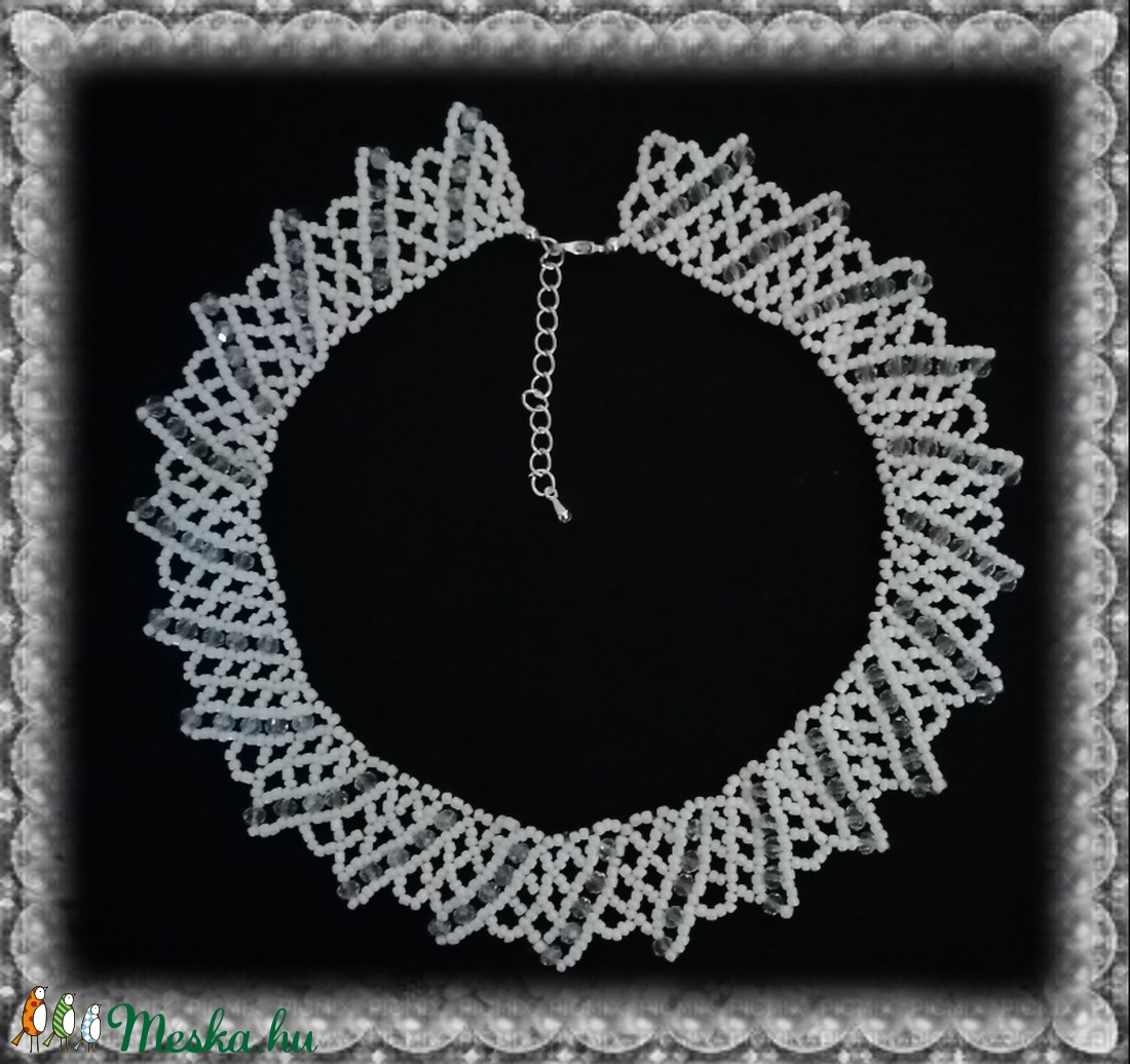 Gyöngyből fűzött  nyaklánc SL-GY08-2 - ékszer - nyaklánc - gyöngyös nyaklánc - Meska.hu