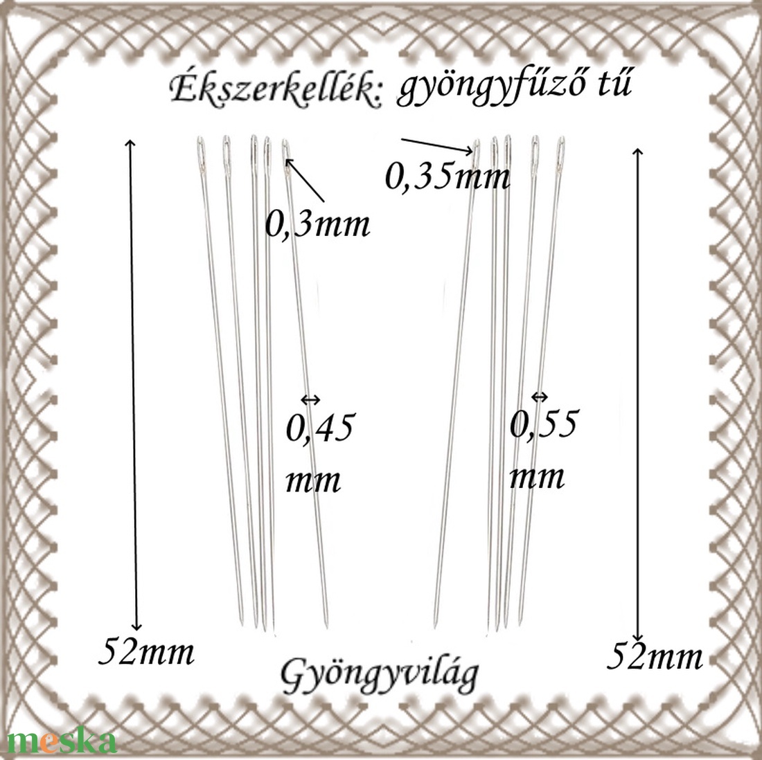 Ékszerkellék: Gyöngyfűző tű BFE 03 10db /csomag - gyöngy, ékszerkellék - egyéb alkatrész - Meska.hu Ékszerkellék: Gyöngyfűző tű BFE 03 10db /csomag - gyöngy, ékszerkellék - egyéb alkatrész - Meska.hu