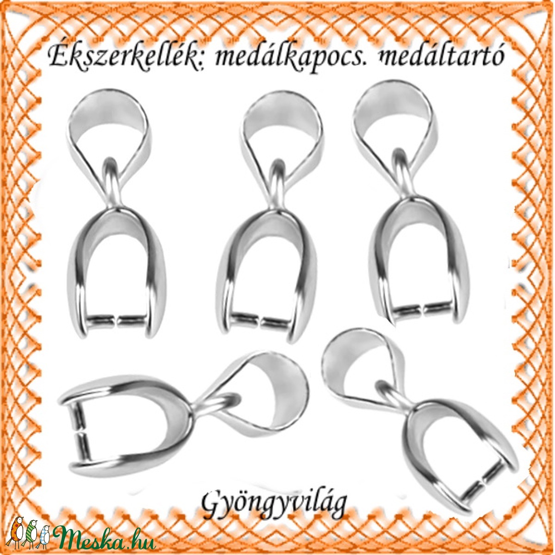 Ezüstözött medálkapocs 8db/cs BMK 05-16e - gyöngy, ékszerkellék - egyéb alkatrész - Meska.hu Ezüstözött medálkapocs 8db/cs BMK 05-16e - gyöngy, ékszerkellék - egyéb alkatrész - Meska.hu