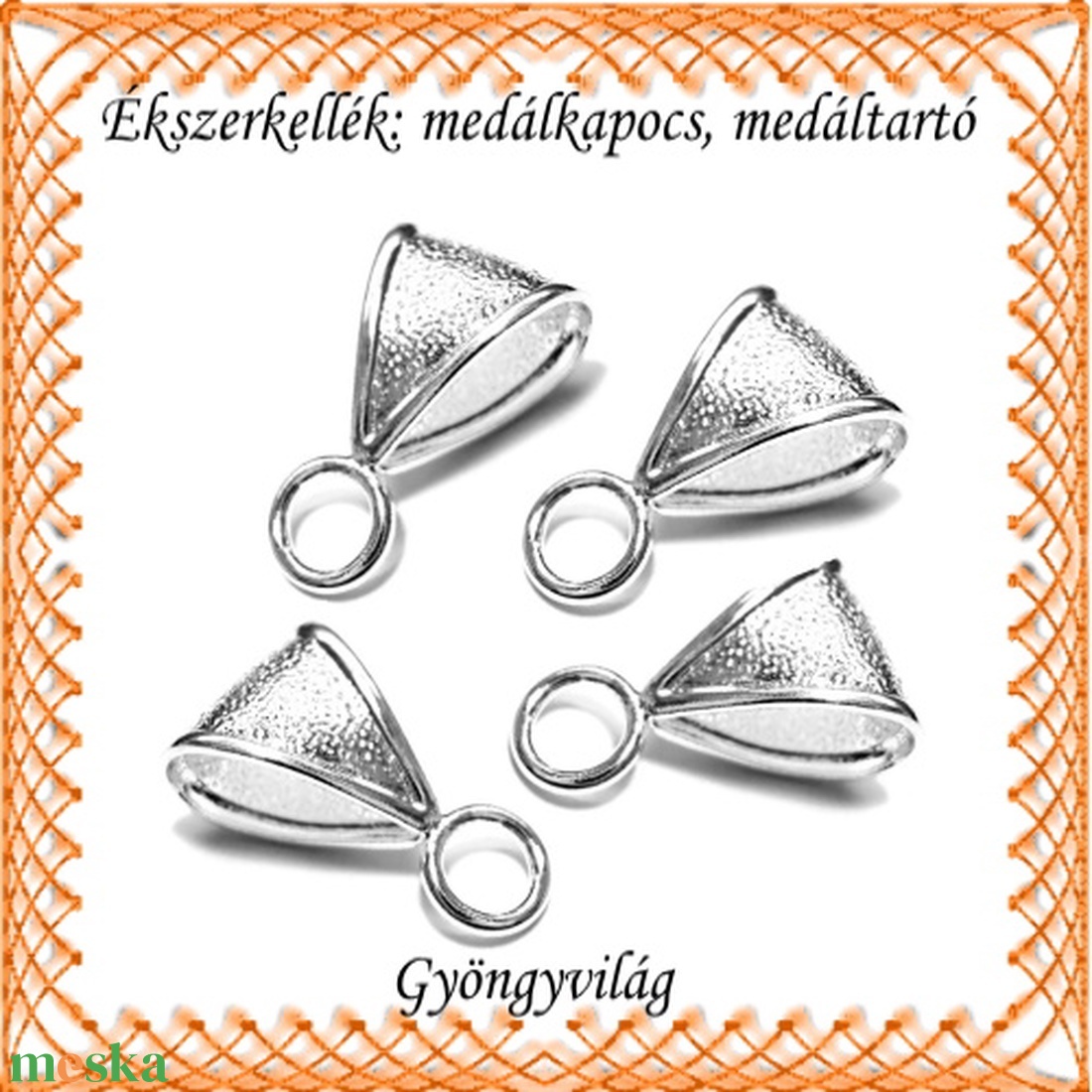 Ezüstözött medáltartó BMT 09 6db/csomag - kellékek & szerszámok - gyöngyfűzés kellékek - egyéb alkatrész - Meska.hu Ezüstözött medáltartó BMT 09 6db/csomag - kellékek & szerszámok - gyöngyfűzés kellékek - egyéb alkatrész - Meska.hu