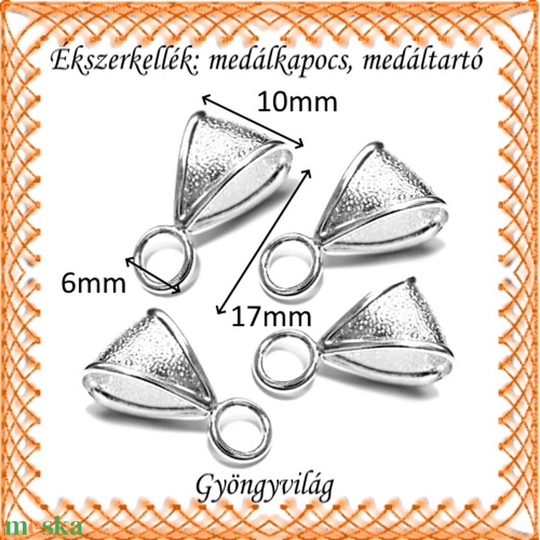 Ezüstözött medáltartó BMT 09 6db/csomag - kellékek & szerszámok - gyöngyfűzés kellékek - egyéb alkatrész - Meska.hu Ezüstözött medáltartó BMT 09 6db/csomag - kellékek & szerszámok - gyöngyfűzés kellékek - egyéb alkatrész - Meska.hu