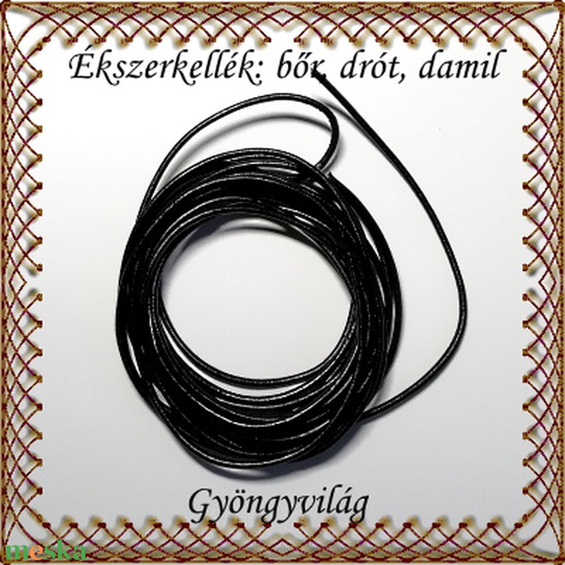 Ékszerkellék: fényezett valódi bőr szál FSZ03-1,75 fekete 1,75mm-es - gyöngy, ékszerkellék - egyéb alkatrész - Meska.hu Ékszerkellék: fényezett valódi bőr szál FSZ03-1,75 fekete 1,75mm-es - gyöngy, ékszerkellék - egyéb alkatrész - Meska.hu