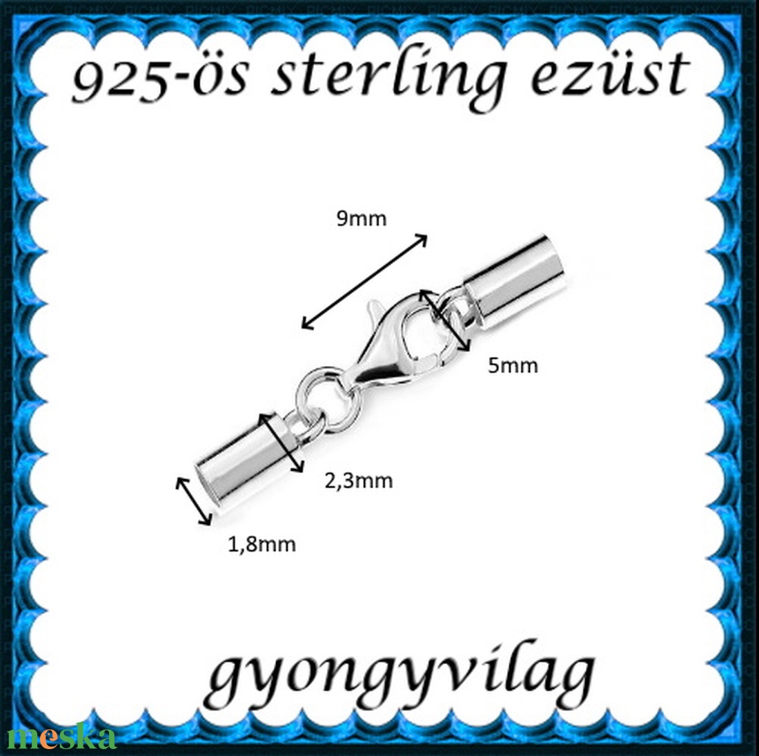 925-ös sterling ezüst ékszerkellék: láncvég + kapocs ELK K+V 04-1,8 1,8mm-es - kellékek & szerszámok - gyöngyfűzés kellékek - egyéb alkatrész - Meska.hu 925-ös sterling ezüst ékszerkellék: láncvég + kapocs ELK K+V 04-1,8 1,8mm-es - kellékek & szerszámok - gyöngyfűzés kellékek - egyéb alkatrész - Meska.hu