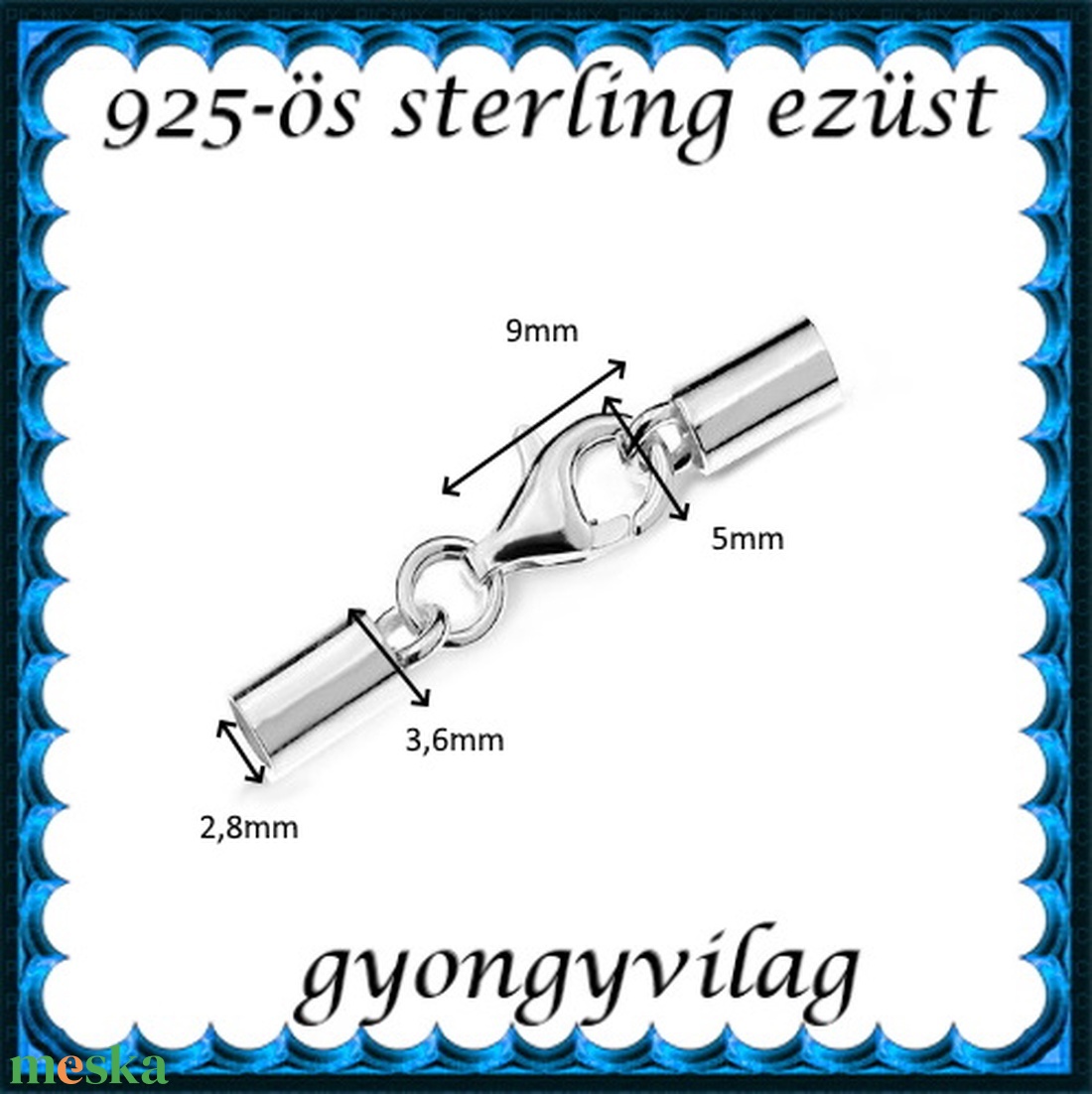 925-ös sterling ezüst ékszerkellék: láncvég + kapocs ELK K+V 04-2,8 2,8mm-es - kellékek & szerszámok - gyöngyfűzés kellékek - egyéb alkatrész - Meska.hu 925-ös sterling ezüst ékszerkellék: láncvég + kapocs ELK K+V 04-2,8 2,8mm-es - kellékek & szerszámok - gyöngyfűzés kellékek - egyéb alkatrész - Meska.hu
