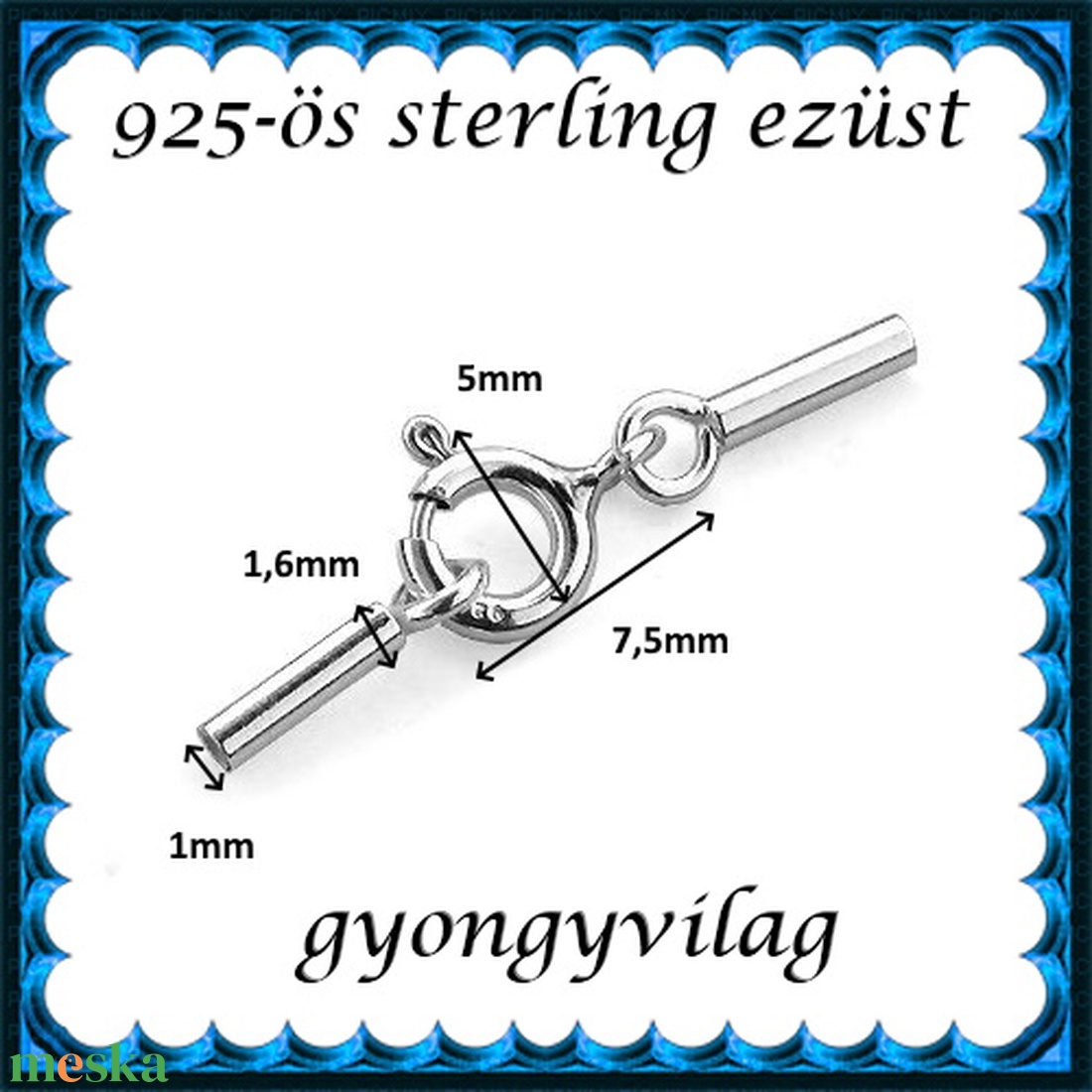 925-ös ezüst láncvég + kapocs ELK K+V 05-1 - gyöngy, ékszerkellék - egyéb alkatrész - Meska.hu 925-ös ezüst láncvég + kapocs ELK K+V 05-1 - gyöngy, ékszerkellék - egyéb alkatrész - Meska.hu