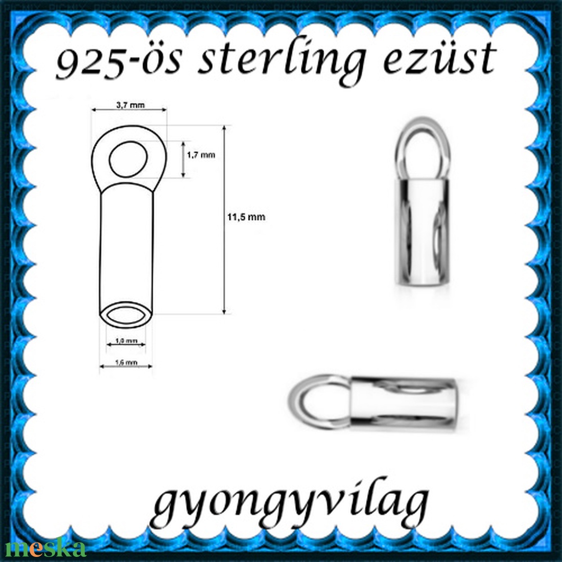 925-ös ezüst láncvég + kapocs ELK K+V 05-1 - gyöngy, ékszerkellék - egyéb alkatrész - Meska.hu 925-ös ezüst láncvég + kapocs ELK K+V 05-1 - gyöngy, ékszerkellék - egyéb alkatrész - Meska.hu