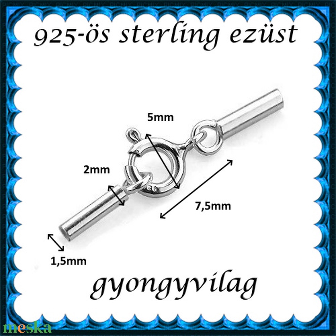 925-ös ezüst láncvég + kapocs ELK K+V 05-1,5 - kellékek & szerszámok - gyöngyfűzés kellékek - egyéb alkatrész - Meska.hu 925-ös ezüst láncvég + kapocs ELK K+V 05-1,5 - kellékek & szerszámok - gyöngyfűzés kellékek - egyéb alkatrész - Meska.hu