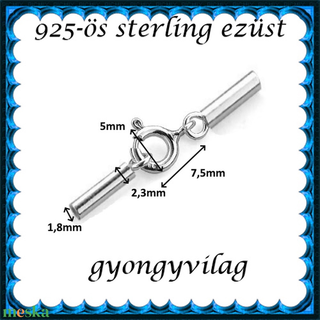 925-ös sterling ezüst ékszerkellék: láncvég + kapocs ELK K+V 05-1,8 - kellékek & szerszámok - gyöngyfűzés kellékek - egyéb alkatrész - Meska.hu 925-ös sterling ezüst ékszerkellék: láncvég + kapocs ELK K+V 05-1,8 - kellékek & szerszámok - gyöngyfűzés kellékek - egyéb alkatrész - Meska.hu
