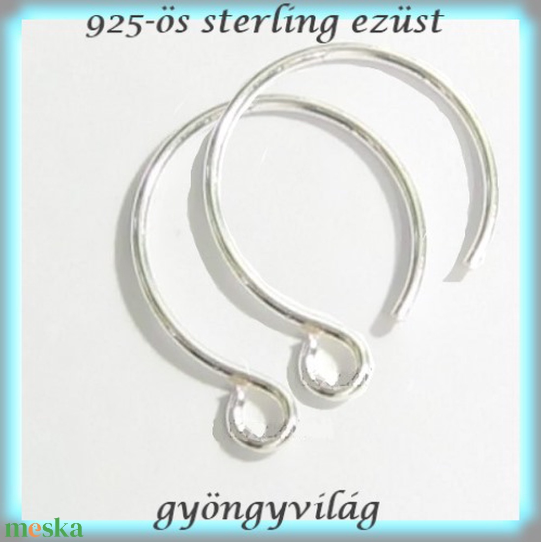  925-ös sterling ezüst ékszerkellék: fülbevalóalap akasztós EFK A 26-1 - kellékek & szerszámok - ékszerkellék - fülbevaló alap - Meska.hu