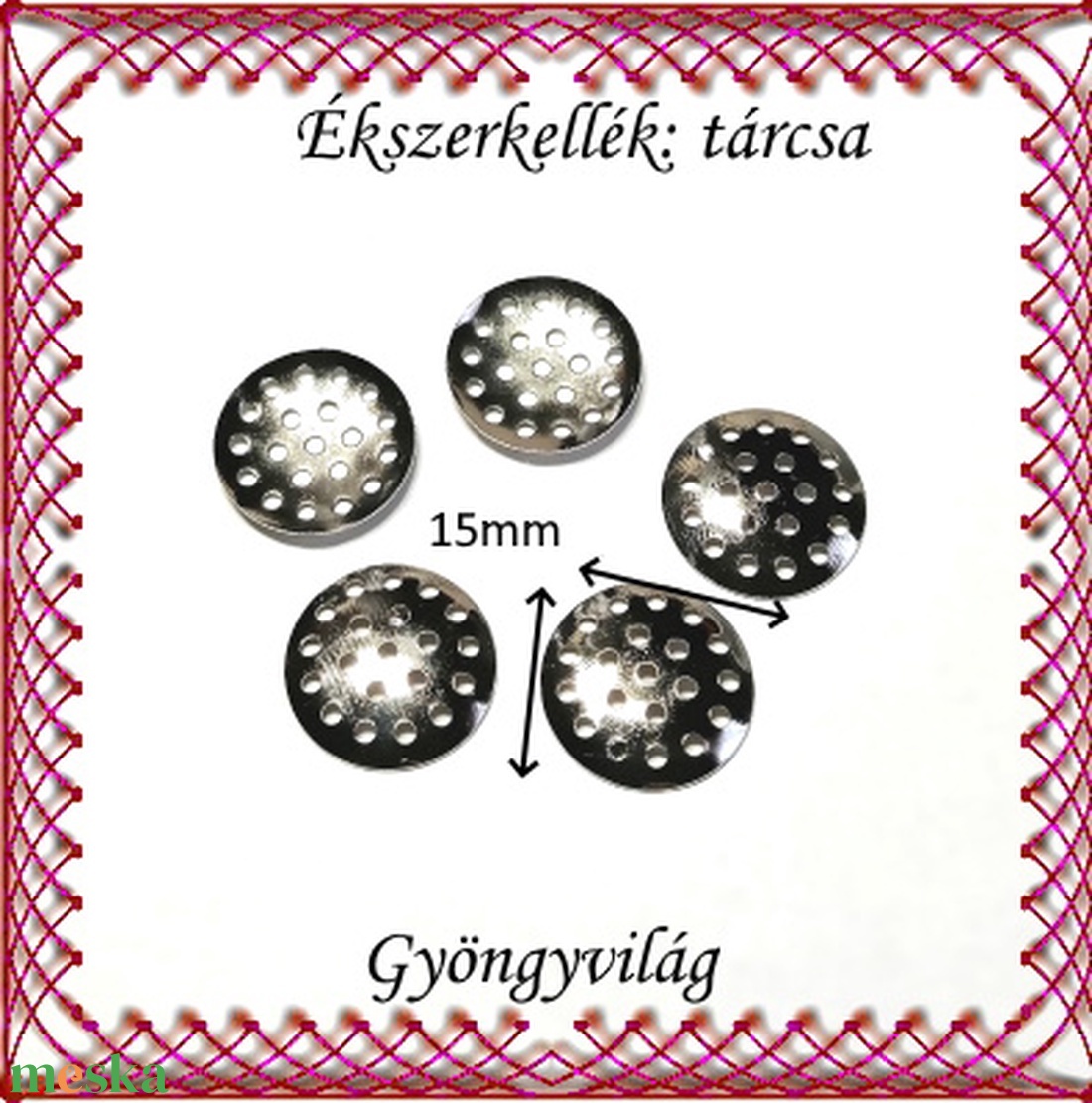 Ékszekellék: tárcsa BEK T01-15 5db/ cs - gyöngy, ékszerkellék - egyéb alkatrész - Meska.hu Ékszekellék: tárcsa BEK T01-15 5db/ cs - gyöngy, ékszerkellék - egyéb alkatrész - Meska.hu
