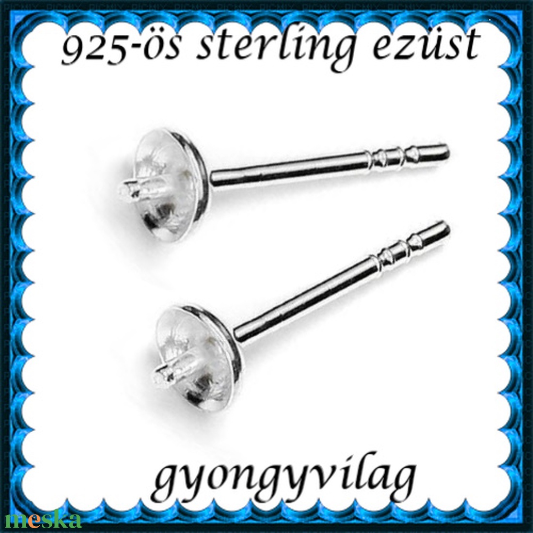 925-ös ezüst fülbevaló kapocs EFK B 12-4 - kellékek & szerszámok - ékszerkellék - fülbevaló kapocs - Meska.hu