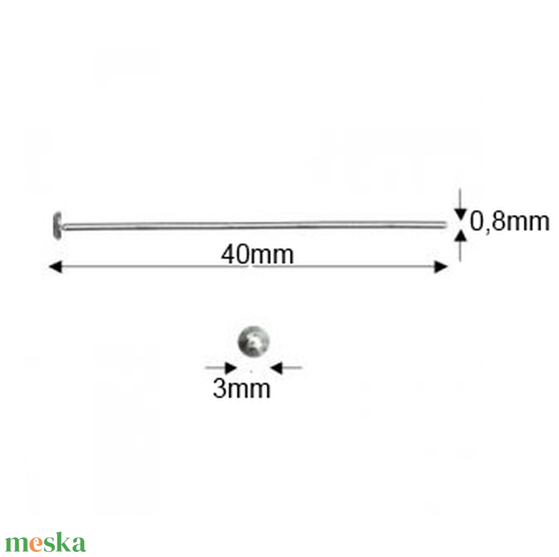 925-ös sterling ezüst ékszerkellék: szerelőpálca szög végű 40 x 0,8mm-es - gyöngy, ékszerkellék - egyéb alkatrész - Meska.hu 925-ös sterling ezüst ékszerkellék: szerelőpálca szög végű 40 x 0,8mm-es - gyöngy, ékszerkellék - egyéb alkatrész - Meska.hu
