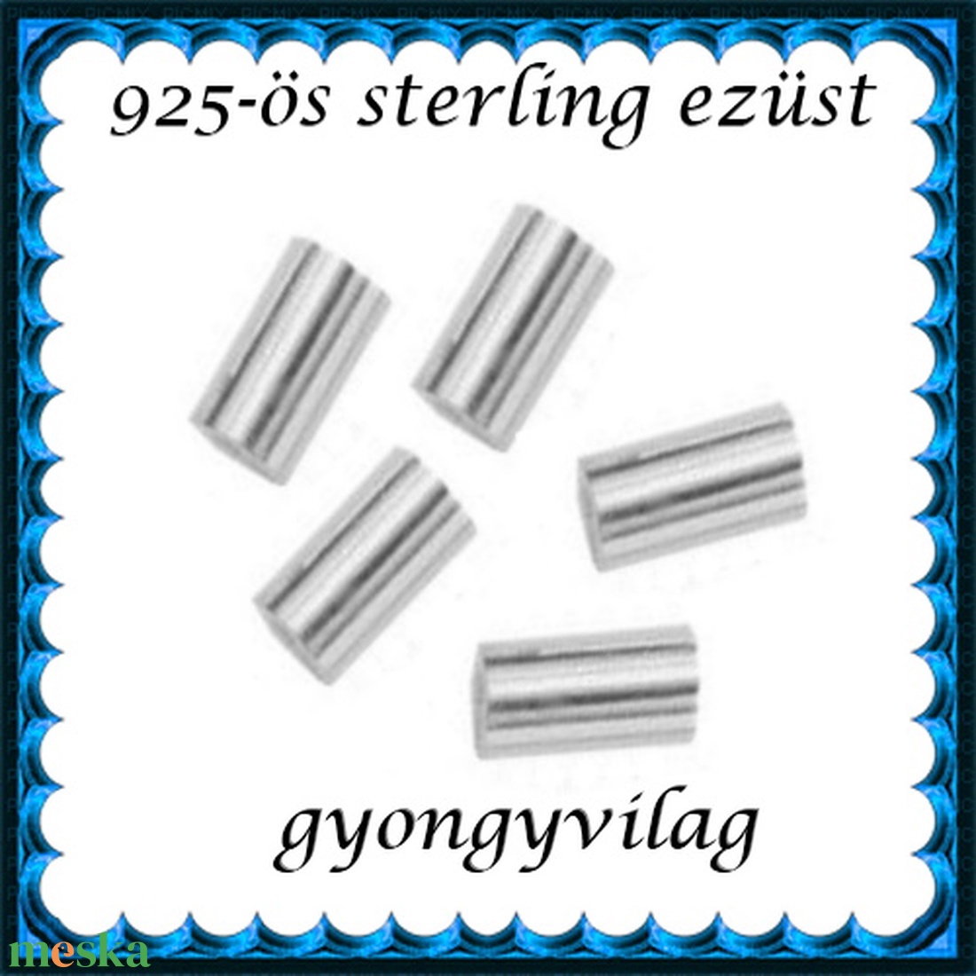 925-ös sterling ezüst ékszerkellék: köztes/gyöngy/díszitőelem EKÖ 19-3x2 - gyöngy, ékszerkellék - egyéb alkatrész - Meska.hu