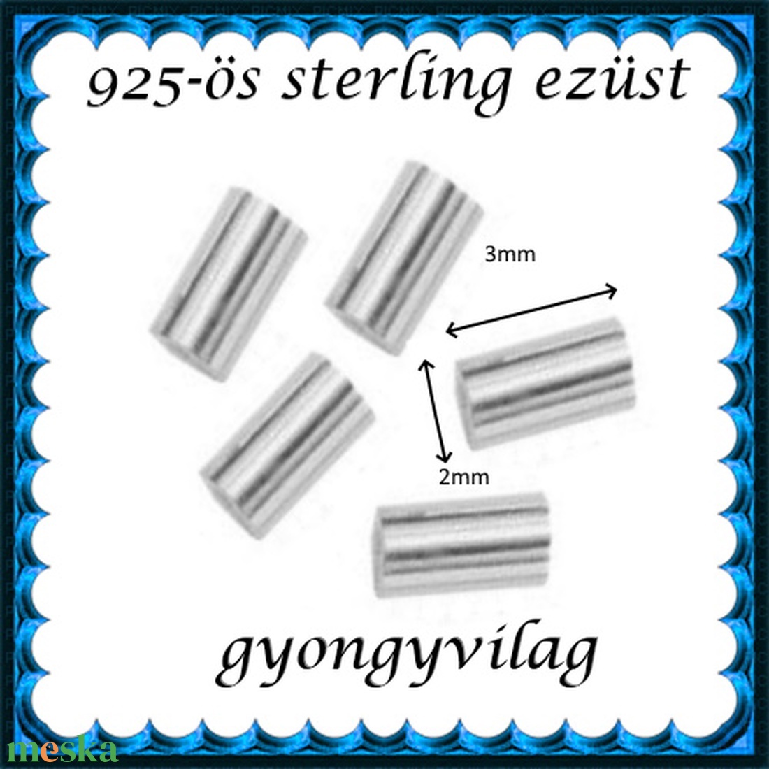 925-ös sterling ezüst ékszerkellék: köztes/gyöngy/díszitőelem EKÖ 19-3x2 - gyöngy, ékszerkellék - egyéb alkatrész - Meska.hu 925-ös sterling ezüst ékszerkellék: köztes/gyöngy/díszitőelem EKÖ 19-3x2 - gyöngy, ékszerkellék - egyéb alkatrész - Meska.hu