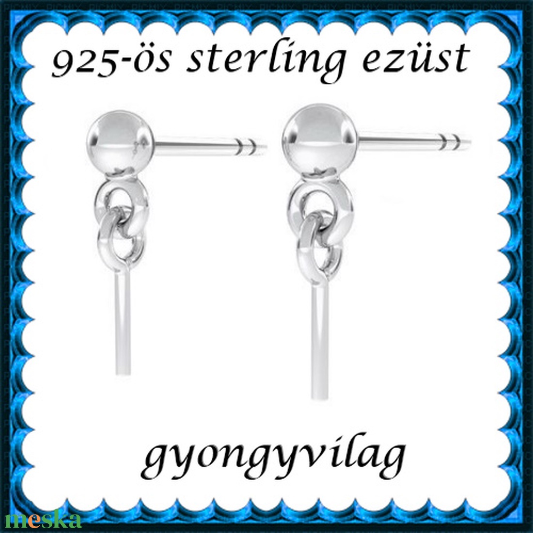925-ös sterling ezüst ékszerkellék: fülbevaló kapocs, bedugós EFK B 54-3 - kellékek & szerszámok - ékszerkellék - fülbevaló kapocs - Meska.hu 925-ös sterling ezüst ékszerkellék: fülbevaló kapocs, bedugós EFK B 54-3 - kellékek & szerszámok - ékszerkellék - fülbevaló kapocs - Meska.hu
