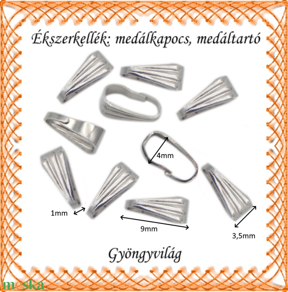 Ródiumozotttt medáltartó BMT 12-9r 10db /cs - gyöngy, ékszerkellék - egyéb alkatrész - Meska.hu Ródiumozotttt medáltartó BMT 12-9r 10db /cs - gyöngy, ékszerkellék - egyéb alkatrész - Meska.hu