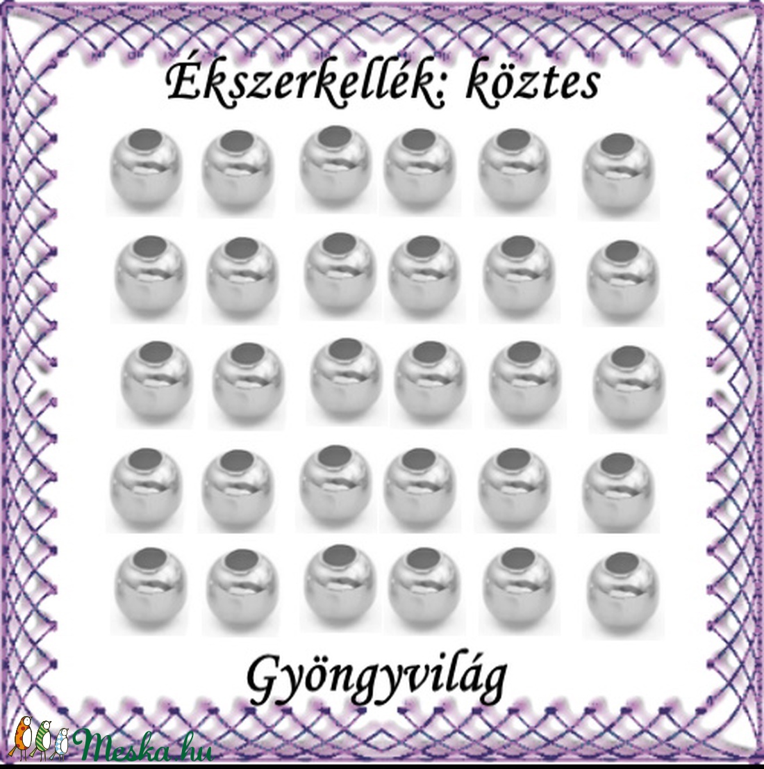 Ékszerkellék: köztes / díszítőelem / gyöngy BKÖ 1S 05-5e 30db/csomag - gyöngy, ékszerkellék - fém köztesek - Meska.hu Ékszerkellék: köztes / díszítőelem / gyöngy BKÖ 1S 05-5e 30db/csomag - gyöngy, ékszerkellék - fém köztesek - Meska.hu