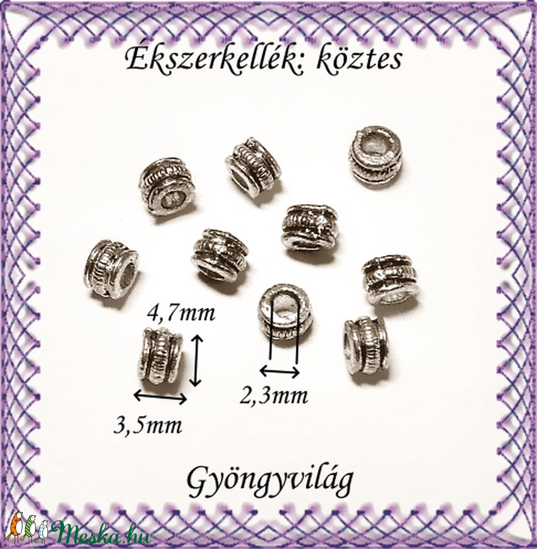 Ékszerkellék: köztes / díszítőelem / gyöngy BKÖ 1S 15 20db/csomag - gyöngy, ékszerkellék - fém köztesek - Meska.hu Ékszerkellék: köztes / díszítőelem / gyöngy BKÖ 1S 15 20db/csomag - gyöngy, ékszerkellék - fém köztesek - Meska.hu