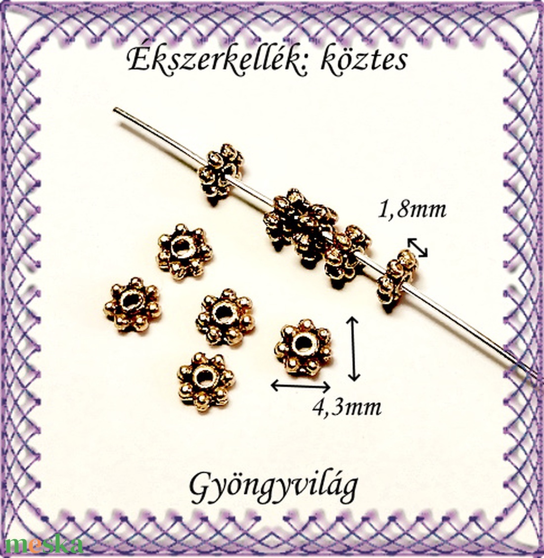 Ékszerkellék: köztes / díszítőelem / gyöngy BKÖ 1S 20-4sb 50db/csomag - kellékek & szerszámok - gyöngyfűzés kellékek - fém köztesek - Meska.hu Ékszerkellék: köztes / díszítőelem / gyöngy BKÖ 1S 20-4sb 50db/csomag - kellékek & szerszámok - gyöngyfűzés kellékek - fém köztesek - Meska.hu