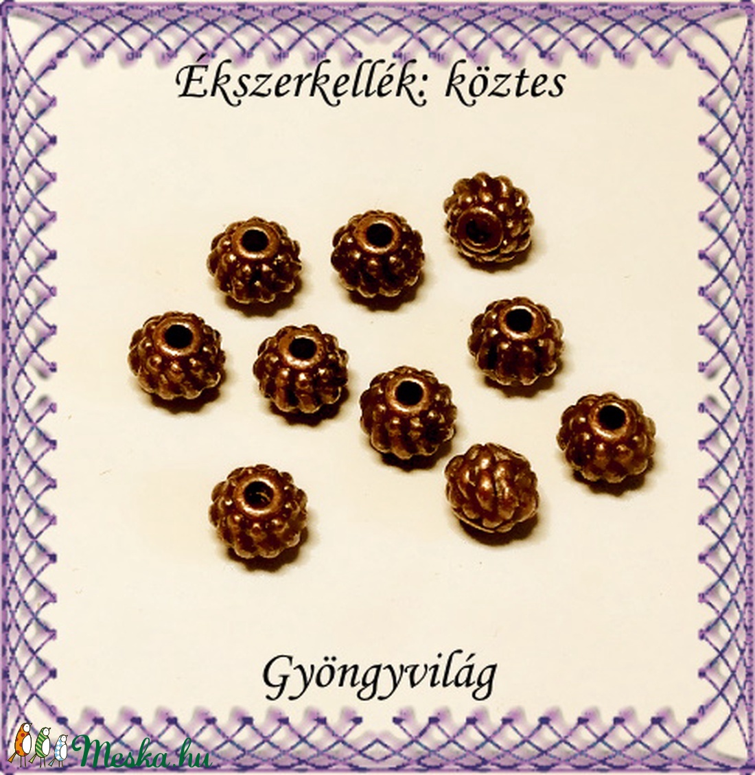 Ékszerkellék: köztes / díszítőelem / gyöngy BKÖ 1S 21 12db/csomag - kellékek & szerszámok - gyöngyfűzés kellékek - fém köztesek - Meska.hu Ékszerkellék: köztes / díszítőelem / gyöngy BKÖ 1S 21 12db/csomag - kellékek & szerszámok - gyöngyfűzés kellékek - fém köztesek - Meska.hu