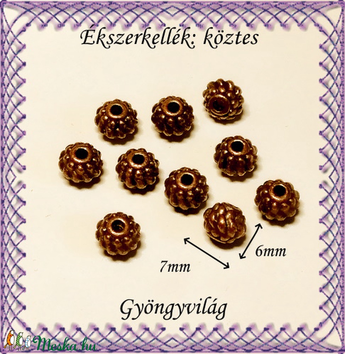 Ékszerkellék: köztes / díszítőelem / gyöngy BKÖ 1S 21 12db/csomag - kellékek & szerszámok - gyöngyfűzés kellékek - fém köztesek - Meska.hu Ékszerkellék: köztes / díszítőelem / gyöngy BKÖ 1S 21 12db/csomag - kellékek & szerszámok - gyöngyfűzés kellékek - fém köztesek - Meska.hu