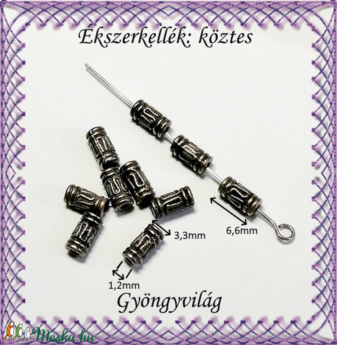 Ékszerkellék: köztes / díszítőelem / gyöngy BKÖ 1S 11-6f 20db/csomag - kellékek & szerszámok - gyöngyfűzés kellékek - egyéb alkatrész - Meska.hu