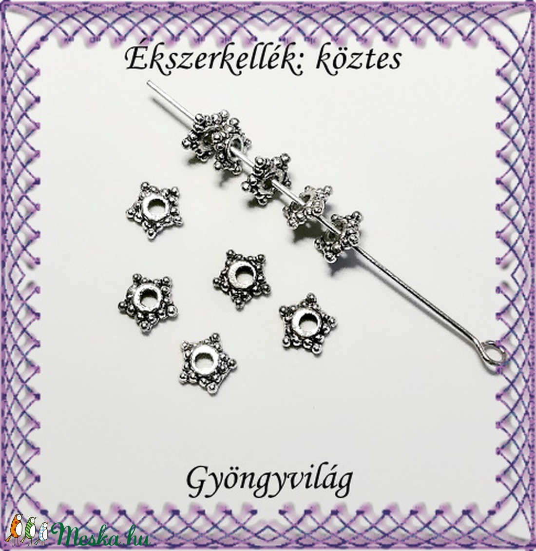 Ékszerkellék: köztes / díszítőelem / gyöngy BKÖ 1S 22-6r 15db/csomag - gyöngy, ékszerkellék - fém köztesek - Meska.hu Ékszerkellék: köztes / díszítőelem / gyöngy BKÖ 1S 22-6r 15db/csomag - gyöngy, ékszerkellék - fém köztesek - Meska.hu