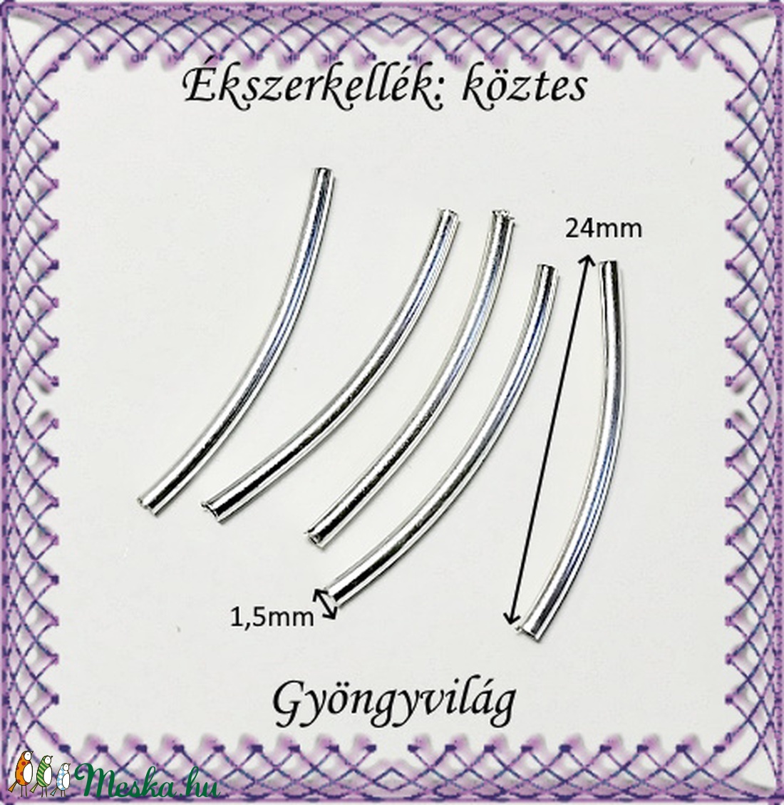 Ékszerkellék: köztes / díszítőelem / gyöngy BKÖ 1S 30-24x1,5e 20db/csomag - kellékek & szerszámok - gyöngyfűzés kellékek - fém köztesek - Meska.hu Ékszerkellék: köztes / díszítőelem / gyöngy BKÖ 1S 30-24x1,5e 20db/csomag - kellékek & szerszámok - gyöngyfűzés kellékek - fém köztesek - Meska.hu