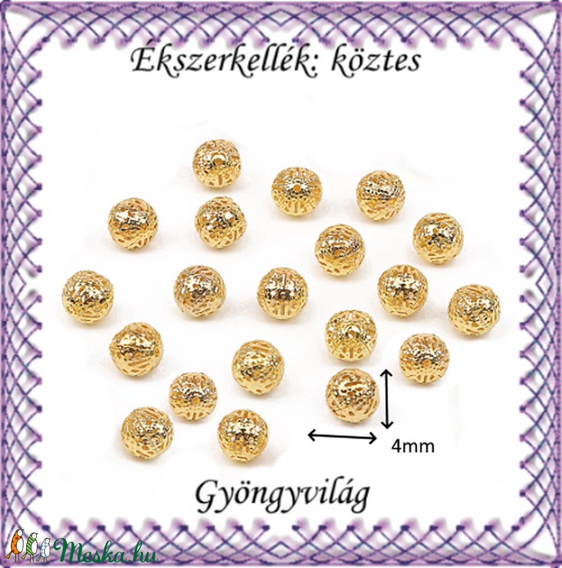 Ékszerkellék: köztes / díszítőelem / gyöngy BKÖ 1S 32-4a 30db/csomag - kellékek & szerszámok - gyöngyfűzés kellékek - fém köztesek - Meska.hu Ékszerkellék: köztes / díszítőelem / gyöngy BKÖ 1S 32-4a 30db/csomag - kellékek & szerszámok - gyöngyfűzés kellékek - fém köztesek - Meska.hu