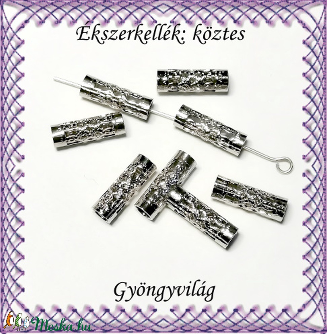 Ékszerkellék: köztes / díszítőelem / gyöngy BKÖ 1S 33 12db/csomag - kellékek & szerszámok - gyöngyfűzés kellékek - fém köztesek - Meska.hu