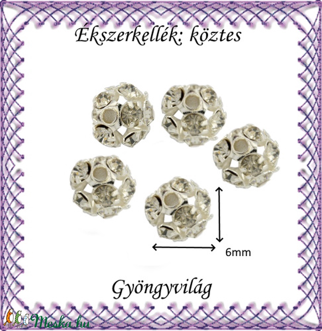 Ékszerkellék: köztes / díszítőelem / gyöngy BKÖ 1S 36-6e clear 5db/csomag - kellékek & szerszámok - gyöngyfűzés kellékek - fém köztesek - Meska.hu Ékszerkellék: köztes / díszítőelem / gyöngy BKÖ 1S 36-6e clear 5db/csomag - kellékek & szerszámok - gyöngyfűzés kellékek - fém köztesek - Meska.hu