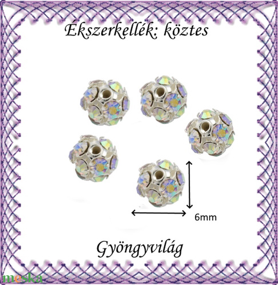 Ékszerkellék: köztes / díszítőelem / gyöngy BKÖ 1S 36-6e crystal ab 5db/csomag - kellékek & szerszámok - gyöngyfűzés kellékek - fém köztesek - Meska.hu Ékszerkellék: köztes / díszítőelem / gyöngy BKÖ 1S 36-6e crystal ab 5db/csomag - kellékek & szerszámok - gyöngyfűzés kellékek - fém köztesek - Meska.hu