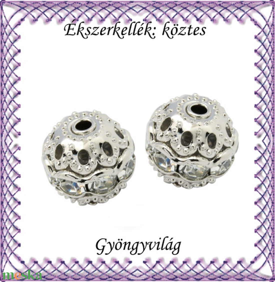 Ékszerkellék: köztes / díszítőelem / gyöngy BKÖ 1S 37-10r clear 2db/csomag - gyöngy, ékszerkellék - fém köztesek - Meska.hu Ékszerkellék: köztes / díszítőelem / gyöngy BKÖ 1S 37-10r clear 2db/csomag - gyöngy, ékszerkellék - fém köztesek - Meska.hu