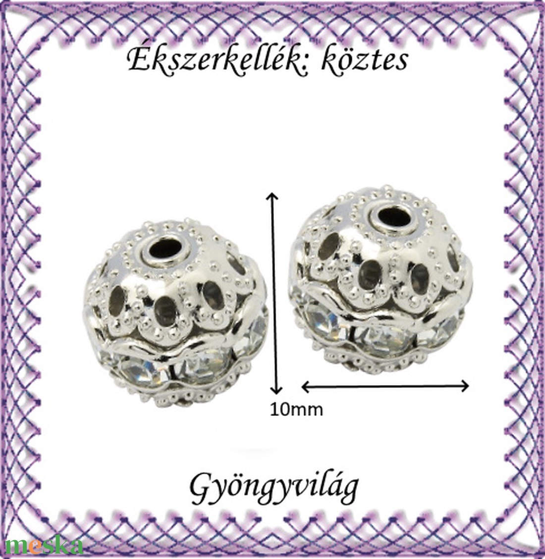 Ékszerkellék: köztes / díszítőelem / gyöngy BKÖ 1S 37-10r clear 2db/csomag - gyöngy, ékszerkellék - fém köztesek - Meska.hu Ékszerkellék: köztes / díszítőelem / gyöngy BKÖ 1S 37-10r clear 2db/csomag - gyöngy, ékszerkellék - fém köztesek - Meska.hu