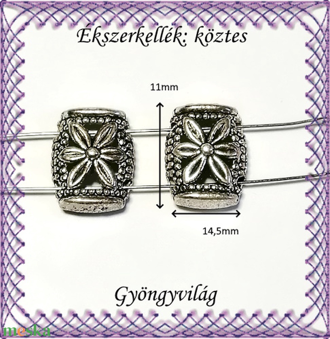 Ékszerkellék: köztes / díszítőelem / gyöngy BKÖ 2S 04 6db/csomag - gyöngy, ékszerkellék - fém köztesek - Meska.hu Ékszerkellék: köztes / díszítőelem / gyöngy BKÖ 2S 04 6db/csomag - gyöngy, ékszerkellék - fém köztesek - Meska.hu
